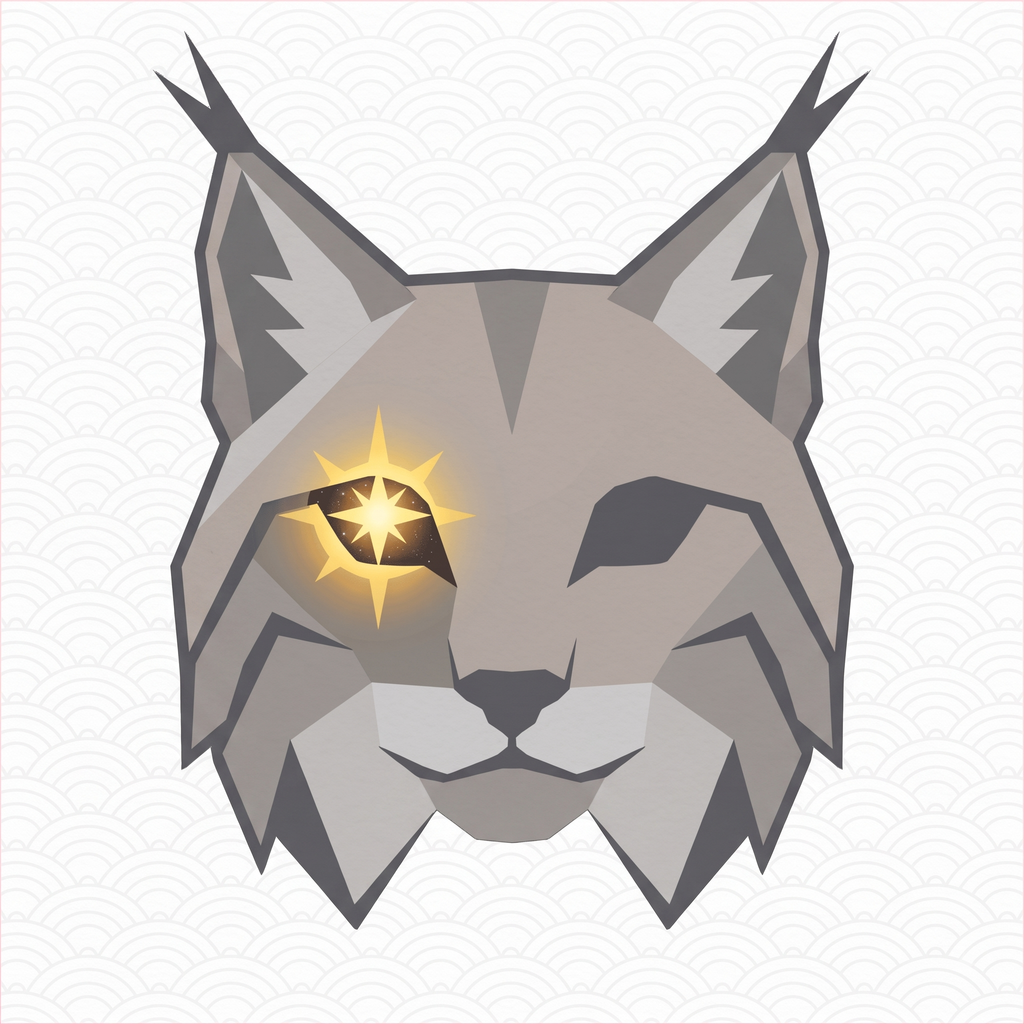 Low-poly geometric lynx avatar